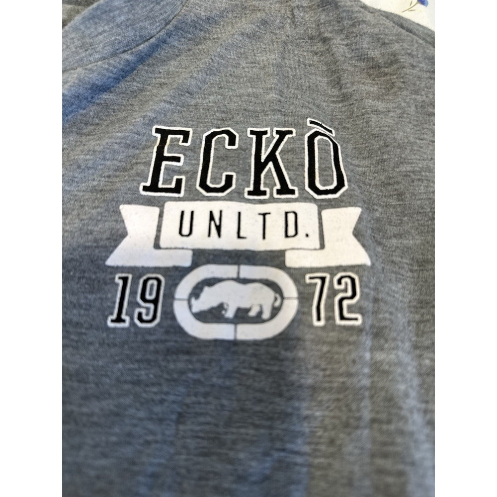 Ecko Unltd. 90s Y2K Style Men's Sz: XL Long Sleeve Gray Graphic Streetwear Tee